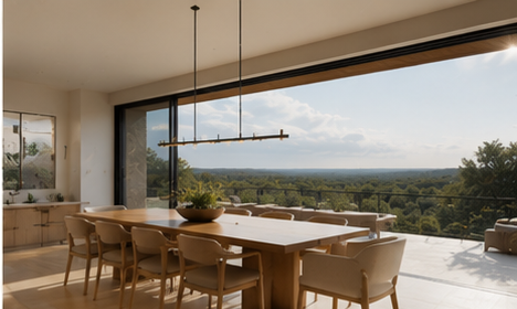 Dining room with Hill Country view — Bee Cave